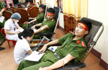 173 cán bộ, chiến sỹ Công an Hà Tĩnh hiến 135 đơn vị máu