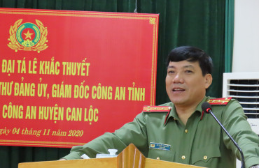 Giám đốc Công an tỉnh làm việc tại Công an huyện Can Lộc