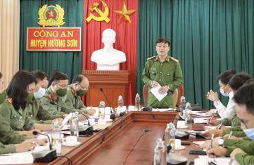 Đoàn kiểm tra của Ban Thường vụ Đảng ủy Công an tỉnh làm việc với Đảng ủy Công an huyện Hương Sơn