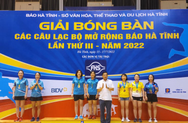 Công an tỉnh đạt thành tích cao Giải bóng bàn báo Hà Tĩnh lần thứ III, năm 2022