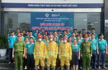 Huấn luyện nghiệp vụ PCCC&CNCH tại Ngân hàng TMCP Đầu tư và phát triển Việt Nam