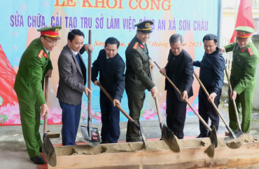 Khởi công xây dựng, nâng cấp trụ sở Công an xã trên địa bàn huyện Vũ Quang, Hương Sơn