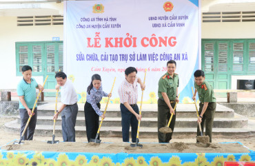Khởi công sửa chữa, nâng cấp 10 trụ sở Công an xã ở huyện Cẩm Xuyên