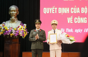 Bổ nhiệm Trung tá Nguyễn Quốc Hùng, Trưởng Công an TP Hà Tĩnh giữ chức Phó Giám đốc Công an tỉnh Hà Tĩnh