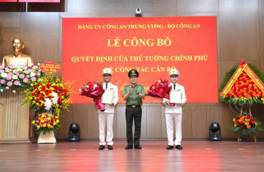 Trung tướng Phạm Thế Tùng và Thiếu tướng Nguyễn Ngọc Lâm giữ chức Thứ trưởng Bộ Công an